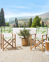 Beliani Set Of 2 Garden Chairs Cine Acacia Wood Light Green - thumbnail 2