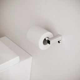 Cosmic Toilet Roll Holder, Silver Gloss, Wall-Mounted, 8 Cm. Collection Metric - thumbnail 2