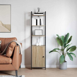 Walplus Book Cabinet Sonoma Oak 40 X 24 X 161 Cm Engineered Wood - thumbnail 4