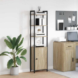 Walplus Book Cabinet Sonoma Oak 40 X 24 X 161 Cm Engineered Wood - thumbnail 1