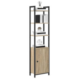 Walplus Book Cabinet Sonoma Oak 40 X 24 X 161 Cm Engineered Wood - thumbnail 3