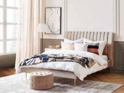 Beliani Bed Velvet Marville 160 X 200 Cm (Eu King Size) Sand Beige - thumbnail 2