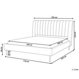 Beliani Bed Velvet Marville 160 X 200 Cm (Eu King Size) Sand Beige - thumbnail 3
