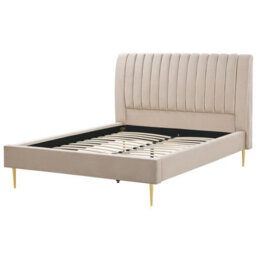 Beliani Bed Velvet Marville 160 X 200 Cm (Eu King Size) Sand Beige - thumbnail 4