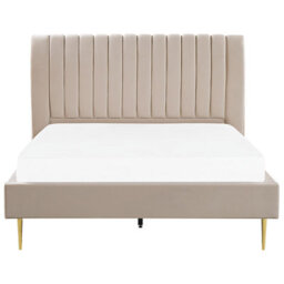 Beliani Bed Velvet Marville 160 X 200 Cm (Eu King Size) Sand Beige - thumbnail 5