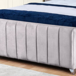UKBEDFURNITURE Milano Silver Plush Valvet Upholstered Gas Lift Ottoman Storage Bed -  With 48 Inch Headboard - thumbnail 3