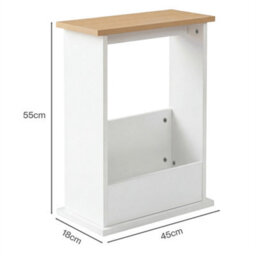 Pine + White Modern Side Sofa Couch Small End Table - thumbnail 2