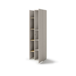 Arte Slim Cashmere & Oak Tall Cabinet H2010mm W600mm D420mm - Modern Design With 4 Shelves - thumbnail 2