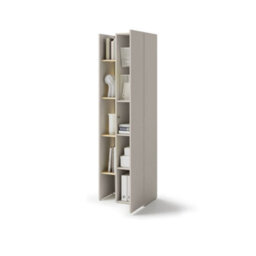 Arte Slim Cashmere & Oak Tall Cabinet H2010mm W600mm D420mm - Modern Design With 4 Shelves - thumbnail 3