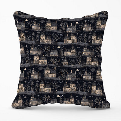 Warren Reed Designer Spooky Haunted Houses Outdoor Cushion 45Cm X 45Cm - image 1