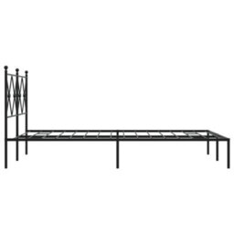 Berkfield Metal Bed Frame Without Mattress With Headboard Black 120X200Cm - thumbnail 5