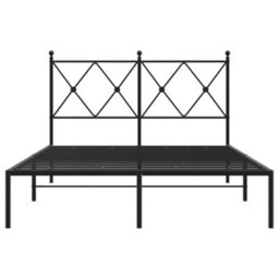 Berkfield Metal Bed Frame Without Mattress With Headboard Black 120X200Cm - thumbnail 4