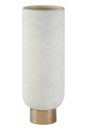 Orsina Callie White And Gold Small Pedestal Vase. - thumbnail 2