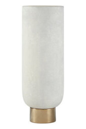 Orsina Callie White And Gold Small Pedestal Vase.