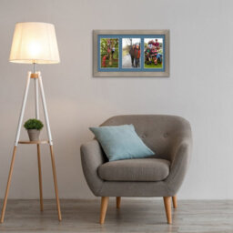 AK Frames 40X20Cm Aluminum Modern Multi Photo Frame With Pompadour Mount - Holds 3 Apertures (3X) 6X4 Photos - thumbnail 3