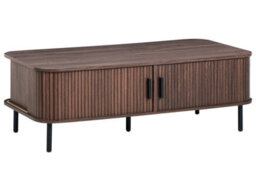 Wyld And Coco Retro Coffee Table 120 X 60 Cm Dark Brown Laminated Top With Black Metal Hairpin Legs And Sliding Storage - thumbnail 3