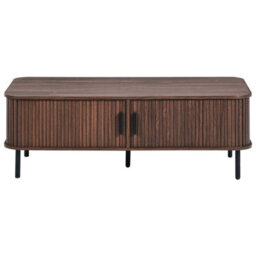 Wyld And Coco Retro Coffee Table 120 X 60 Cm Dark Brown Laminated Top With Black Metal Hairpin Legs And Sliding Storage - thumbnail 1