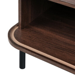 Wyld And Coco Retro Coffee Table 120 X 60 Cm Dark Brown Laminated Top With Black Metal Hairpin Legs And Sliding Storage - thumbnail 9