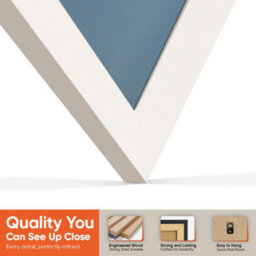 "AK Frames 25X17"" White Sleek Vinyl Record Frame With Pompadour Mount For 12 Inch Lp Cover & Disc - Overlapped Design" - thumbnail 3