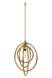 Orsina Gold Finish Pendant Light, Elliptical Stainless Steel Frame For Statement Lighting, Ceiling Light Fixture