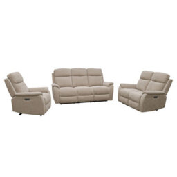 Aspire Richmond 3 + 2 + 1 Power Recliner Sofa Suite, Chenille Naturak - thumbnail 2