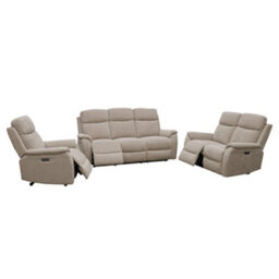 Aspire Richmond 3 + 2 + 1 Power Recliner Sofa Suite, Chenille Naturak - thumbnail 3