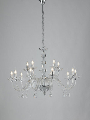 Luminosa Lighting Luminosa Riflesso 5 Light Chandeliers Chrome, Crystal 96X67Cm