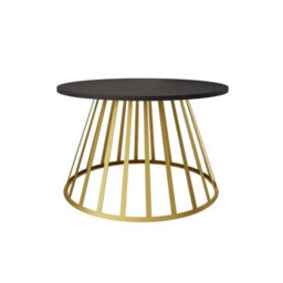 Mokod Modern Coffee Table With Gold Metal Legs Arctic White - thumbnail 3