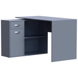 Lassic Vida Designs Longton Grey Adjustable L-Shaped Computer Desk With Shelves, Drawer And Door - thumbnail 9
