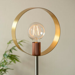 Anson Lighting Loopa Satin Brushed Gold And Brushed Copper Contemporary Style 1 Light Floor Light - thumbnail 4