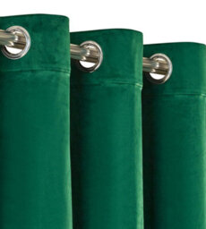 Ameha Emerald Green Velvet Crushed Curtains Blackout Thermal Insulated Ring Top Ready Made Door Curtain Single Panel 66'' X 84'' - thumbnail 6