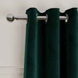 Ameha Emerald Green Velvet Crushed Curtains Blackout Thermal Insulated Ring Top Ready Made Door Curtain Single Panel 66'' X 84'' - thumbnail 2