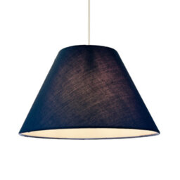 Happy Homewares 10 Inch Navy Blue Cotton Coolie Lampshade For Table Lamp Or Pendant - thumbnail 2