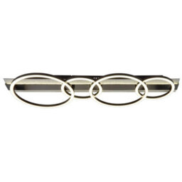 Luminosa Lighting Luminosa Norberto Quad Ring Semi Flush Ceiling Light Matt Black Led 4000K - thumbnail 4