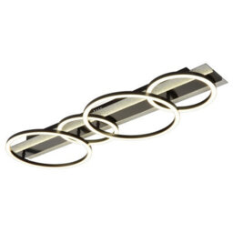 Luminosa Lighting Luminosa Norberto Quad Ring Semi Flush Ceiling Light Matt Black Led 4000K - thumbnail 1