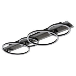 Luminosa Lighting Luminosa Norberto Quad Ring Semi Flush Ceiling Light Matt Black Led 4000K - thumbnail 3
