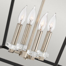 Luminosa Lighting Luminosa Hinkley Stinson Lanterns Pendant Ceiling Light Black With Polished Nickel - thumbnail 4
