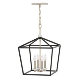 Luminosa Lighting Luminosa Hinkley Stinson Lanterns Pendant Ceiling Light Black With Polished Nickel - thumbnail 1