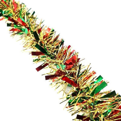 HSD Chunky Red Green Tinsel Garland - 2M (6.5Ft), Festive Christmas & Party Decoration, Mantel & Home Decor - image 1