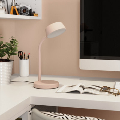 GoodHome Auklet Round Matt Pink Integrated Led Table Lamp - image 1