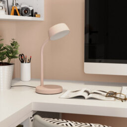 GoodHome Auklet Round Matt Pink Integrated Led Table Lamp