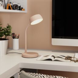 GoodHome Auklet Round Matt Pink Integrated Led Table Lamp - thumbnail 7