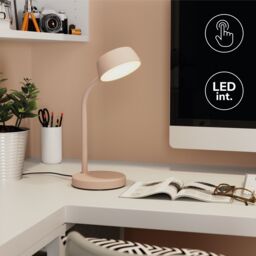 GoodHome Auklet Round Matt Pink Integrated Led Table Lamp - thumbnail 6