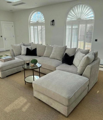 Home & Love Luxury Bishop U Shape Corner Sofa - Made In Uk - Cream