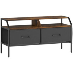 Wyld Haus Avamira 98Cm Rustic Brown And Black Tv Stand With Foldable Drawers For Tvs Up To 55 Inches - thumbnail 2