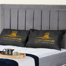 UKBEDFURNITURE Fiona Grey Plush Valvet Upholstered Bed Frame - Slatted Base With 10 Inch Orthopedic Mattress - 48 Inch Headboard - thumbnail 2