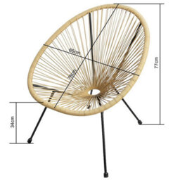 Southbury Designer Egg  String Chair Bistro Garden Set - Natural - thumbnail 5
