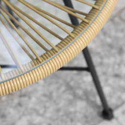Southbury Designer Egg  String Chair Bistro Garden Set - Natural - thumbnail 2