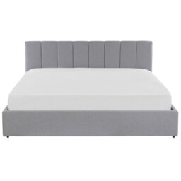 Beliani Ottoman Bed Fabric Dreux 180 X 200 Cm (Eu Super King) Light Grey - thumbnail 9