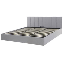 Beliani Ottoman Bed Fabric Dreux 180 X 200 Cm (Eu Super King) Light Grey - thumbnail 7
